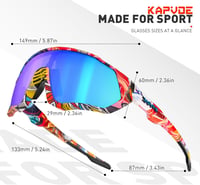 KAPVOE Polarizált Kerékpáros Szemüveg 5 Cserélhető Lencsével - Unisex Sportnapszem 5
