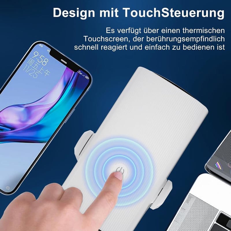 Eroshoo R1 Hordozható Mini Projektor - 10000 Lumen, 1080P, 4K Támogatás, Android TV 11.0, WiFi 6, Bluetooth 5.2, Beépített Akkumulátor, 270°