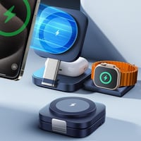 LISEN 3 az 1-ben MagSafe töltőállomás iPhone-hoz és Apple Watch-hoz - Kék vezeték nélküli töltő 1