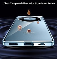 Honor Magic 6 Lite mágneses tok - 360°-os zöld alumínium keret üveg hátlappal 8