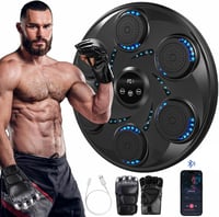LeuKoles Bluetooth Boxgép LED Világítással - Fali Elektronikus Edzőgép 9 Sebességi Móddal, Boxkesztyűkkel és Számláló Funkcióval 1