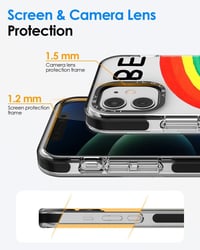 iPhone 12 Átlátszó Szilikon Tok "Be Nice" Felirattal és Szivárvány Mintával 4
