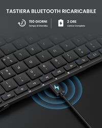 ProtoArc XK01 Összecsukható Vezeték Nélküli Billentyűzet - Olasz Kiosztás, Hordozható, Kompatibilis Android, Windows, iOS Eszközökkel, Feket 5