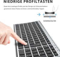 iClever BK10 Bluetooth Billentyűzet Vezeték Nélküli Töltöthető 3 Csatorna iOS Android Windows 5
