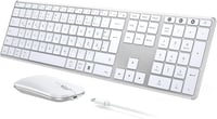 seenda Fém Bluetooth Billentyűzet és Egér Szett - Újratölthető Kettős Módú USB/BT Vezeték Nélküli QWERTZ Billentyűzet PC/Tablet/MacOS Eszköz 1