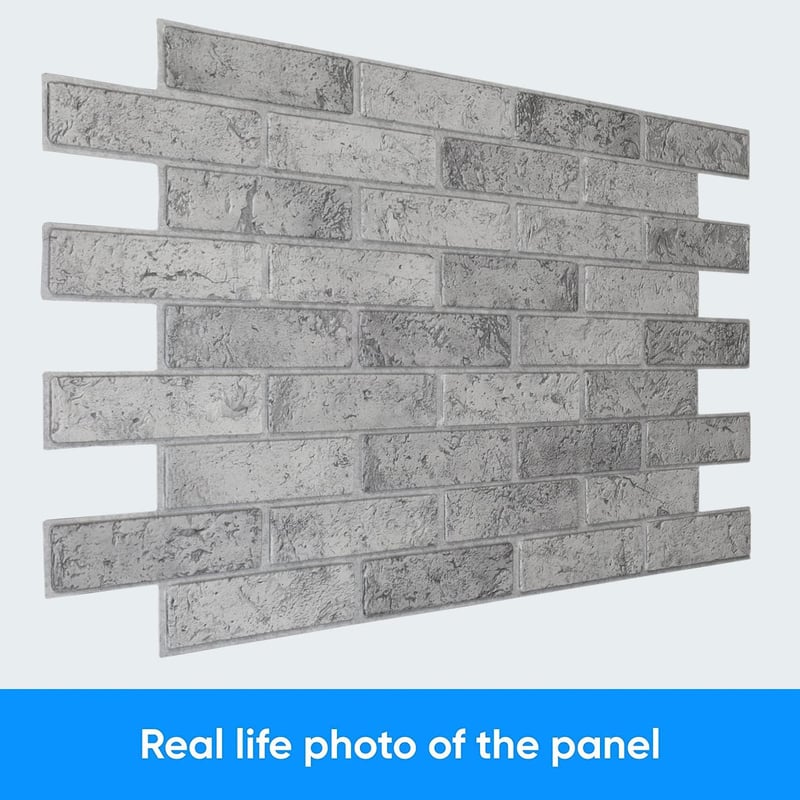 Grace Baltic 3D Fali Panel - 4,8 m², 10 db, Szürke Tégla Mintázat, 1 mm Vastag PVC, Beltéri Faldekoráció, Vékony és Rugalmas