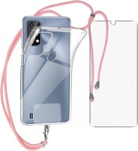 Blackview A50 Átlátszó Tok Rózsaszín Nyakpánttal 1