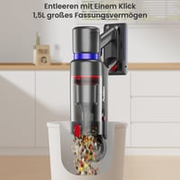Avalsor Vezeték Nélküli Porszívó 45000Pa/550W - 70 Perces Üzemidő, 1.5L Tartály, LED Érintőkijelző, Szőnyeg/Kemény Padló/Állatszőr Eltávolít 6