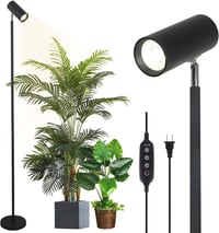Rayofly 20W Teljes Spektrumú LED Növénylámpa, Állítható Magasságú Beltéri Növényvilágítás 4/8/12 Órás Időzítővel, COB Izzóval, Fekete 1