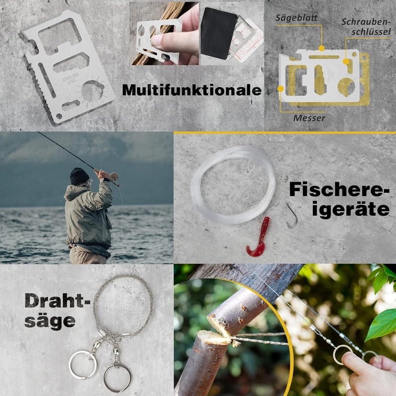 Túlélő Készlet Férfiaknak - Karácsonyi Ajándék Ötlet Kempingezéshez és Kalandokhoz