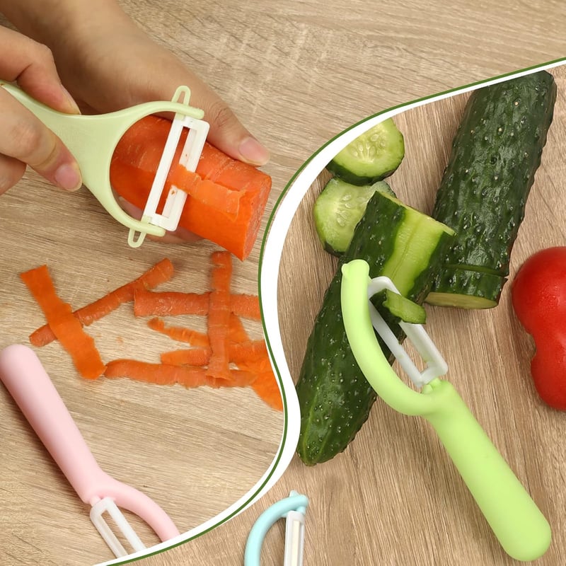 Goodchef Gyerek Hámozó Készlet 6 Részes - Biztonságos Gyümölcs és Zöldség Vágó Szett Ergonomikus Markolattal, Süti Kiszúróval, Gyerekbarát K