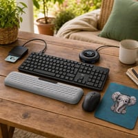 Uredski paket: čitač kartica + bežična tipkovnica i miš + podloga + oslonac za zglob + USB hub 1