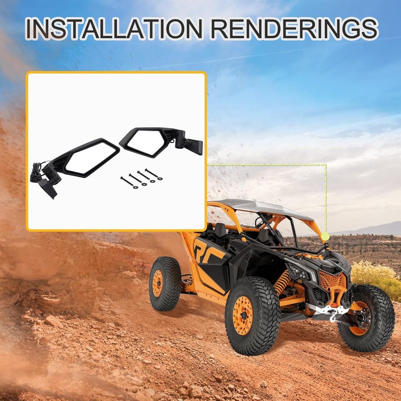 GOOFIT Univerzális Motoros Visszapillantó Tükör - 180° Panoráma Látószög, Szélvédőre Szerelhető, Fekete Ovális Kialakítás Robogókhoz, ATV-he