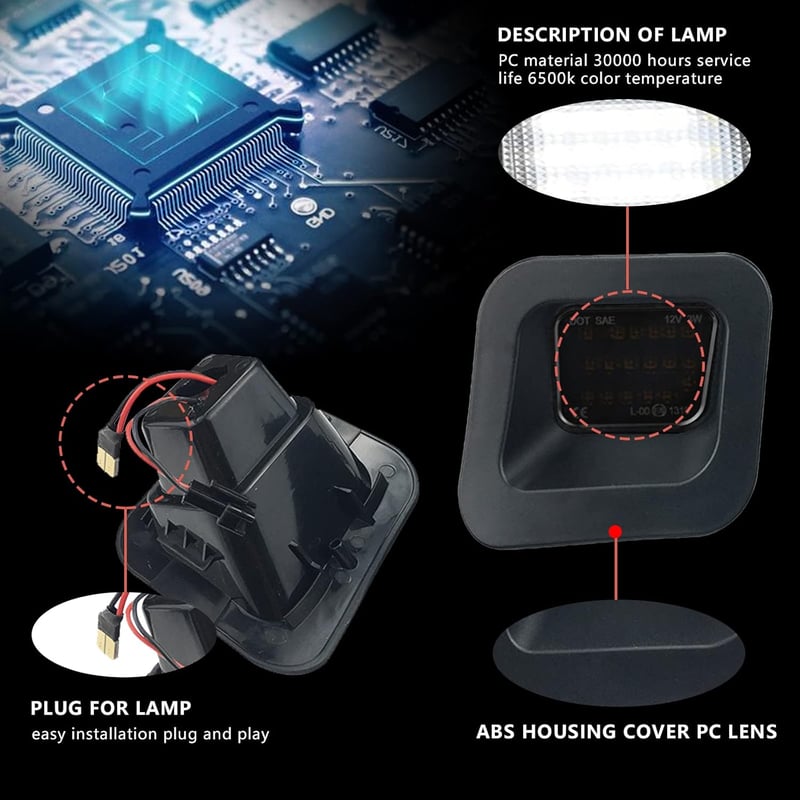Dodge Ram LED rendszámtábla-világítás, füstüveg, 6500K, 2db