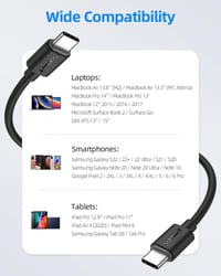 gyorstöltő: 2db 30cm-es fekete USB-C kábel 6
