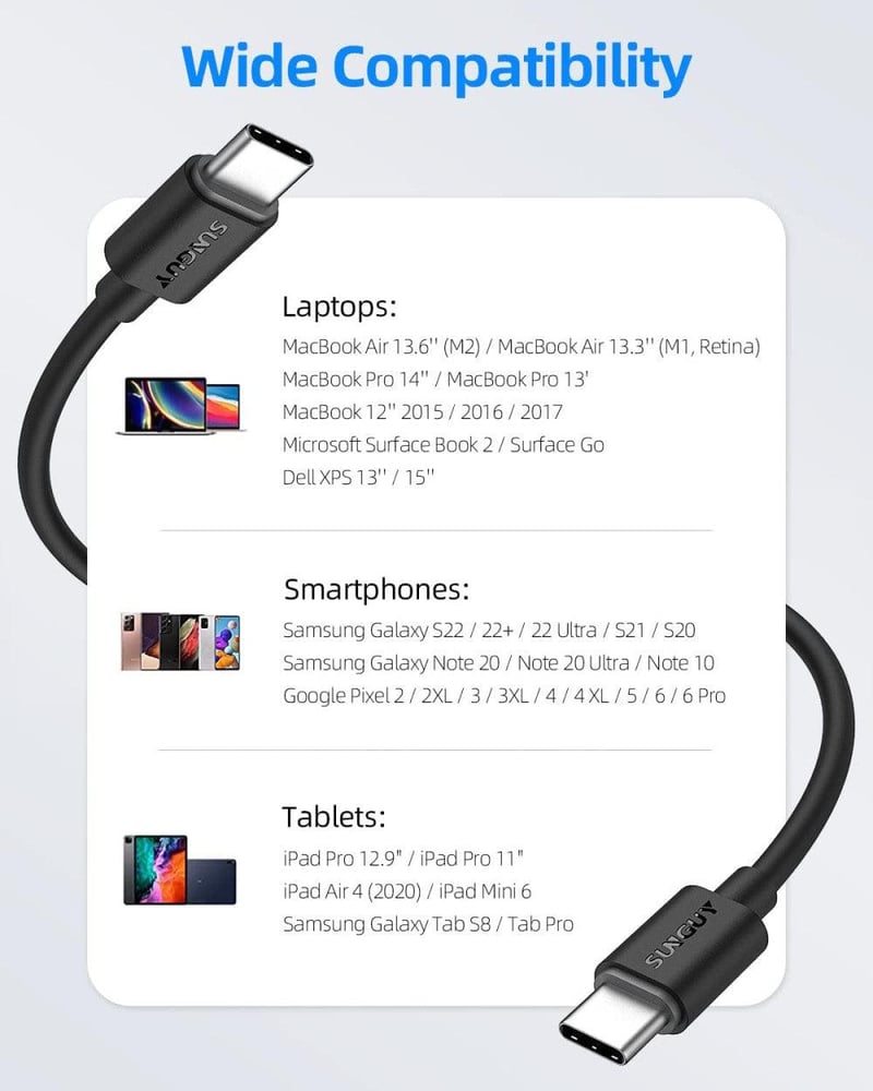 gyorstöltő: 2db 30cm-es fekete USB-C kábel