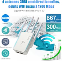 TP-Link AC1200 Dual Band WiFi Jelerősítő 4 Antennával és Ethernet Porttal 2