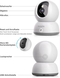 Blurams 360°-os 2K WiFi beltéri kamera, Alexa-kompatibilis, éjjellátó, háziállat figyelő 8