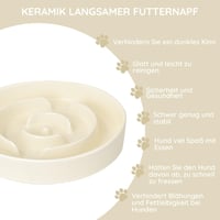 SPUNKYJUNKY Sötétzöld Kerámia Lassító Etetőtál Kutyáknak és Macskáknak, 21 cm 6