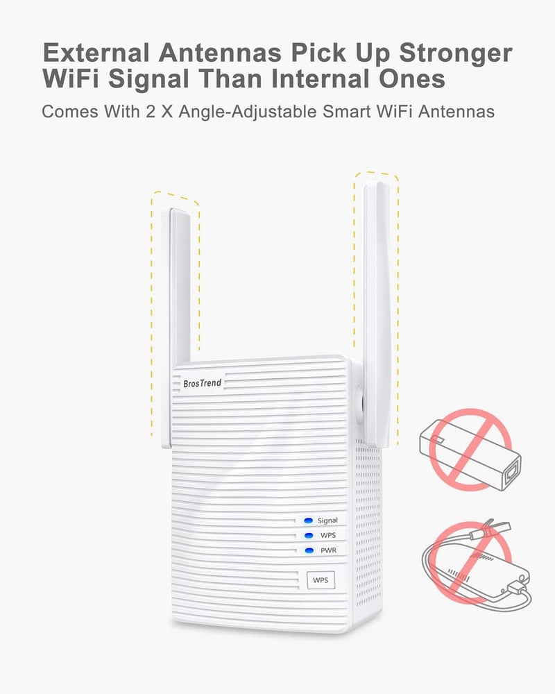 BrosTrend AC7 1200Mbps Ethernet-WiFi Adapter - Vezetékes Eszközök Vezeték Nélküli Csatlakoztatásához TV, Nyomtató, Játékkonzol, IP Kamera Sz - White