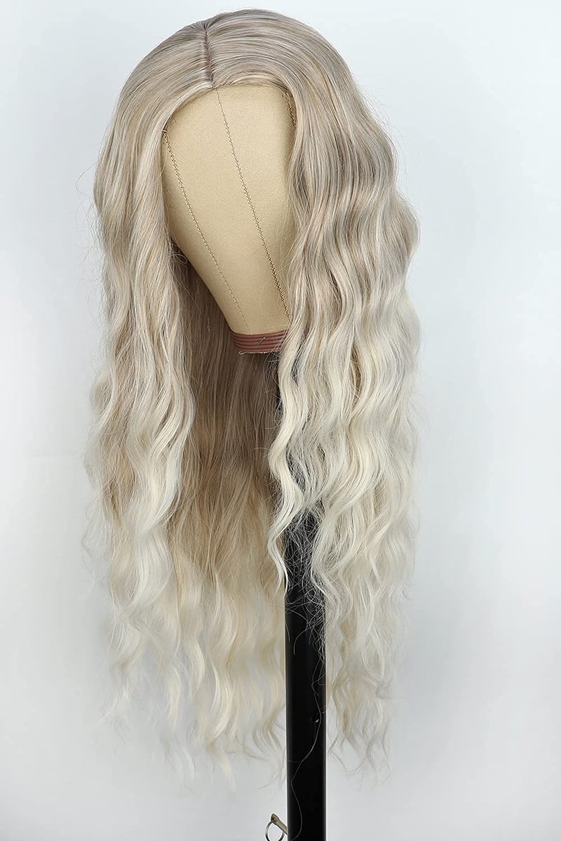 L'Oréal Hosszú Göndör Szőke Ombre Paróka Nőknek - Természetes Hatású Cosplay Farsangi Kellék