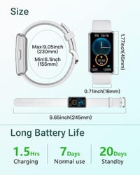 HUAKUA Okosóra Lépésszámlálóval - Nagy Kijelzős, Vízálló Fitnesz Tracker, App Nélkül 7