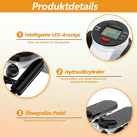 Aolawco Mini Stepper 100 kg Teherbírással, LCD Kijelzővel és Edzőkötelekkel - Otthoni Fitness Lépcsőző Gép Láb/Kar/Fenék Edzéshez, Fekete 4