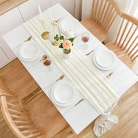 Elegáns Bézs Asztalfutó Esküvőre és Ünnepekre - 300x75 cm 5