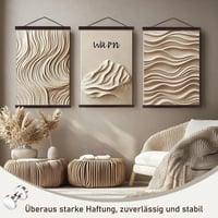 Sanauto Mágneses Posztertartó Léc - Diófaszínű Fa Képkeret (75 cm) - Falra Szerelhető Plakáttartó Kép és Művészeti Nyomatokhoz - 2 db Csomag 6