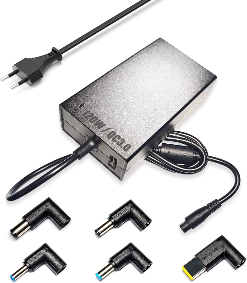 Univerzális 120W-os laptop töltő Asus ROG, Acer Aspire, Lenovo, HP Omen gamer notebookhoz, USB QC3.0