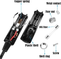 GINTOOYUN Szivargyújtó-DC7.4x5.0mm Tápkábel 16AWG - 3m Hosszú Adapter Autókhoz, Lakóautókhoz, Elektromos Készülékekhez, 10A Biztosítékkal 4