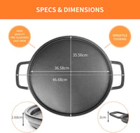 Weber ovális öntöttvas grill serpenyő 35,6 cm, előkezelt, univerzális 2