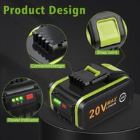 LabTEC 20V 5000mAh Akkumulátor Csomag (2db) - Worx WA3553 WA3760 WA3765 Kompatibilis Lítium-ion Pótakkumulátor Elektromos Szerszámokhoz 3
