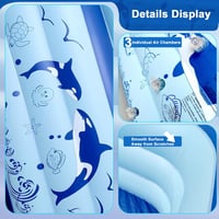 suokoun Felfújható Családi Medence 245x158x54 cm - Téglalap Alakú Puha Aljú Pancsoló Gyerekeknek - Kerti, Erkélyi, Teraszi Használatra - Kék 4
