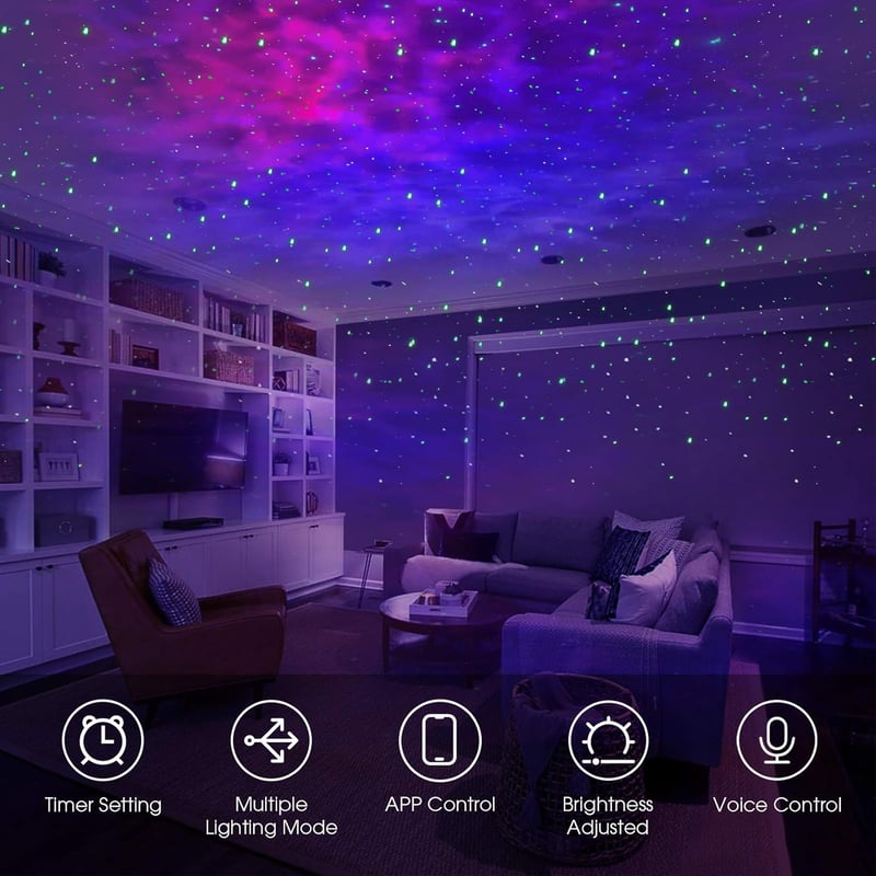 Panamalar WiFi Csillagos Égbolt Projektor - LED Éjszakai Fény Gyerekeknek, Időzítővel, Alexa és Google Hangvezérléssel, Galaxis Hangulatvilá