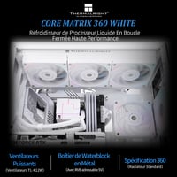 Thermalright Core Matrix 360 Fehér CPU Vízhűtés, 3 PWM Ventilátorral, 2150RPM S-FDB Csapágy, AMD AM4/AM5, Intel LGA1700/1200 Kompatibilis 2