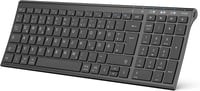 iClever BK10 Bluetooth Billentyűzet, Újratölthető Vezeték Nélküli Billentyűzet 3 Bluetooth Csatornával, Ultravékony Ergonomikus Kialakítás i - black 1