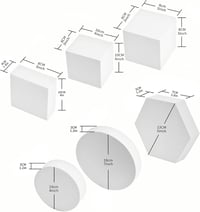 Selens 6 db fehér geometriai kocka háttér fotózáshoz - kozmetikai, ékszer termékfotó kellék 4