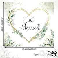 Óriás Esküvői Szív Kivágáshoz 200x180cm - Just Married Lepedő 2 Ollóval 2