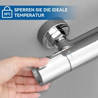 Auralum 38°C-os Biztonsági Zárral Ellátott Króm Fali Zuhany Termosztát 3