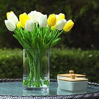 Anaoo 24 db Fehér Latex Műtulipán - Esküvői és Otthoni Dekoráció 8