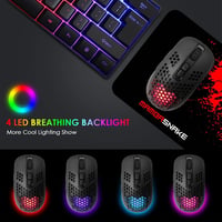 KUIYN 61 gombos RGB gaming billentyűzet + optikai gamer egér + egérpad szett 4