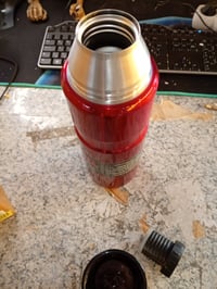 Termos boca Thermos Stainless King od nehrđajućeg čelika 1,2 L, crvena, s poklopcem koji služi kao šalica i ručkom, rabljeno stanje (stanje: vidi 2. sliku) 3
