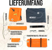 VALKENBERG Ultrakönnyű Narancssárga Trekking Sátor 1-2 Személynek - Fesztiválokra, Túrázásra 3