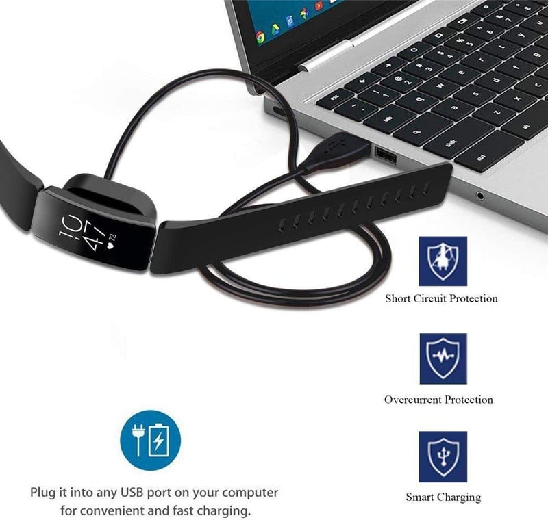Fitbit Inspire HR és Inspire Okosórához 1 méteres USB Töltőkábel