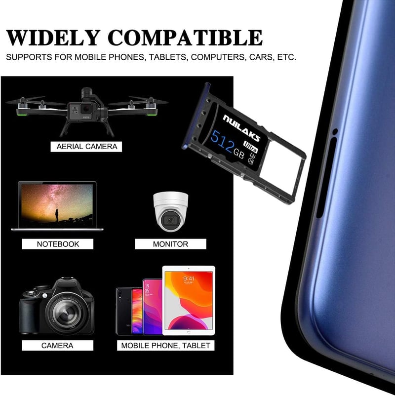SanDisk 512 GB Micro SD kártya adapterrel - Gyors Class 10 Nintendo, Android, kamera, tablet kompatibilis