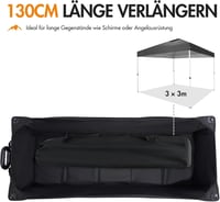 Portal Összecsukható XXXL Kézikocsi - 400L, 160kg Teherbírás, Italtartóval és Oldaltáskával - Kerti, Kempingezési, Strandolási Szállítóeszkö 4