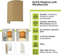 Elegáns modern szövet falilámpa E27 60W, 20 cm 2