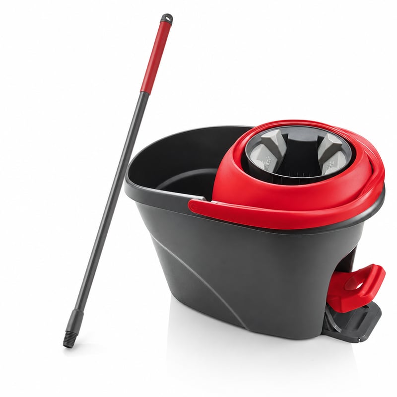 Vileda Ultramax Turbo 2in1 felmosószett centrifugavödörrel és teleskópos — mikroszálas felmosópárna nélkül (állapot: lásd a 2. képet)