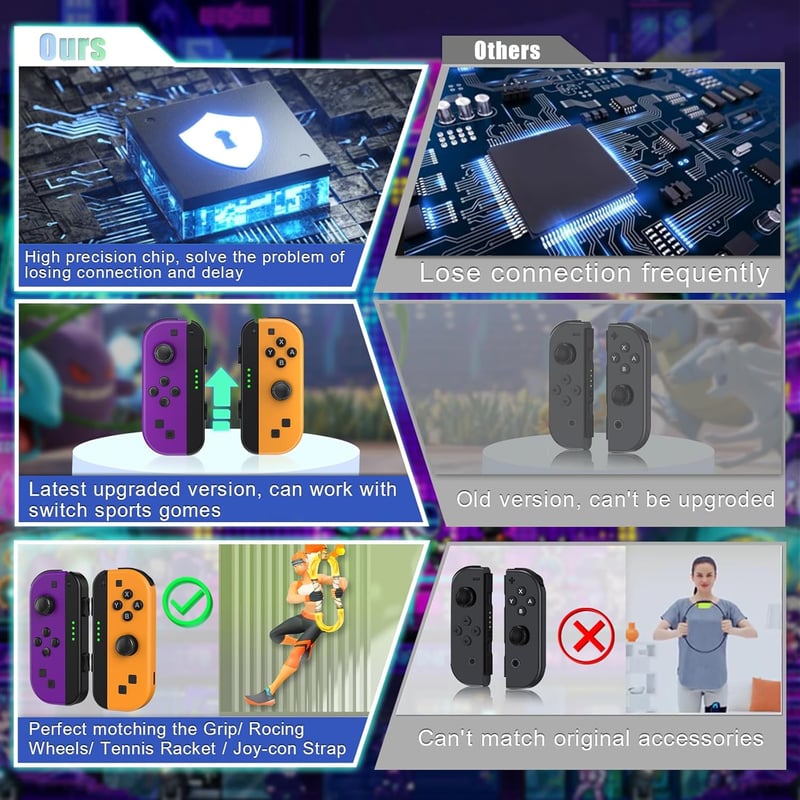 Bonacell vezeték nélküli kontroller szett Switch-hez, turbó és ébresztés funkcióval